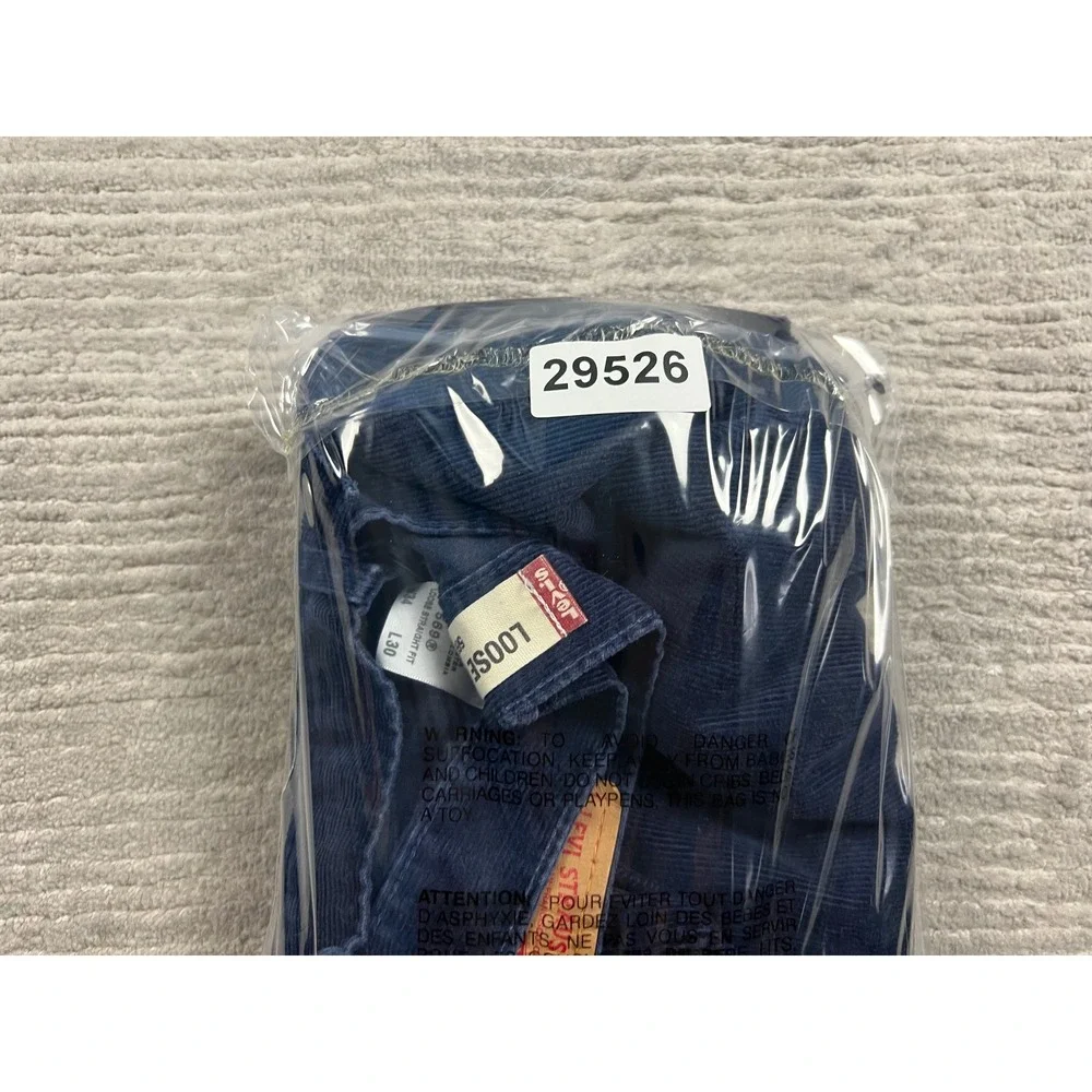 Levi's Corduroy Pants Men W34 L30 Navy Blue 569 Loose Straight Relaxed Fit Cords